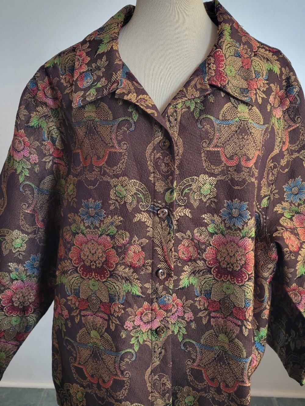 BonWorth L Petite Floral Jacquard Jacket | Tapestry Print | Fully Lined